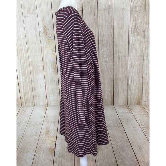 NWOT |American Eagle Plush Long Sleeve Striped Henley Neck Dress - Picture 4 of 5